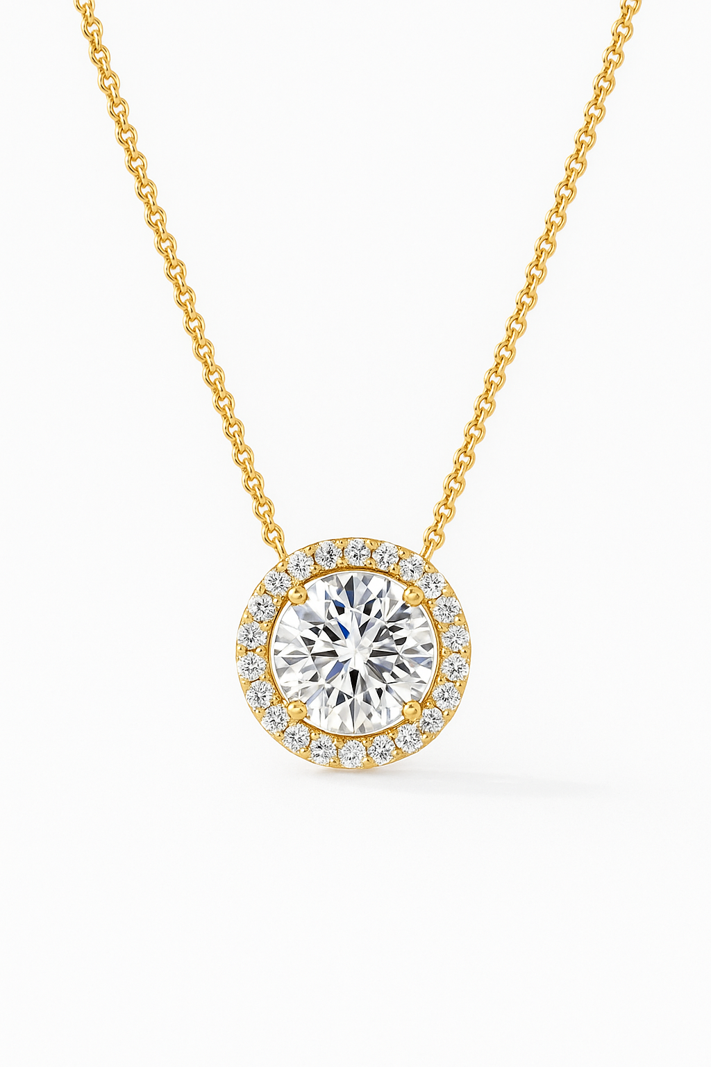 Halo Round Diamond Pendant