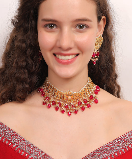 Ruby Kundan Choker Set