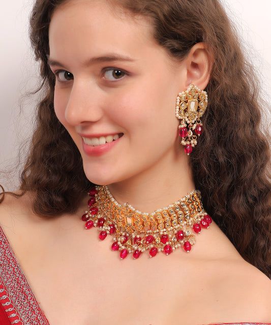 Ruby Kundan Choker Set