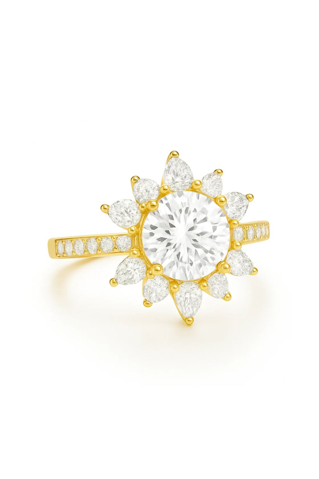 floral halo engagement ring.