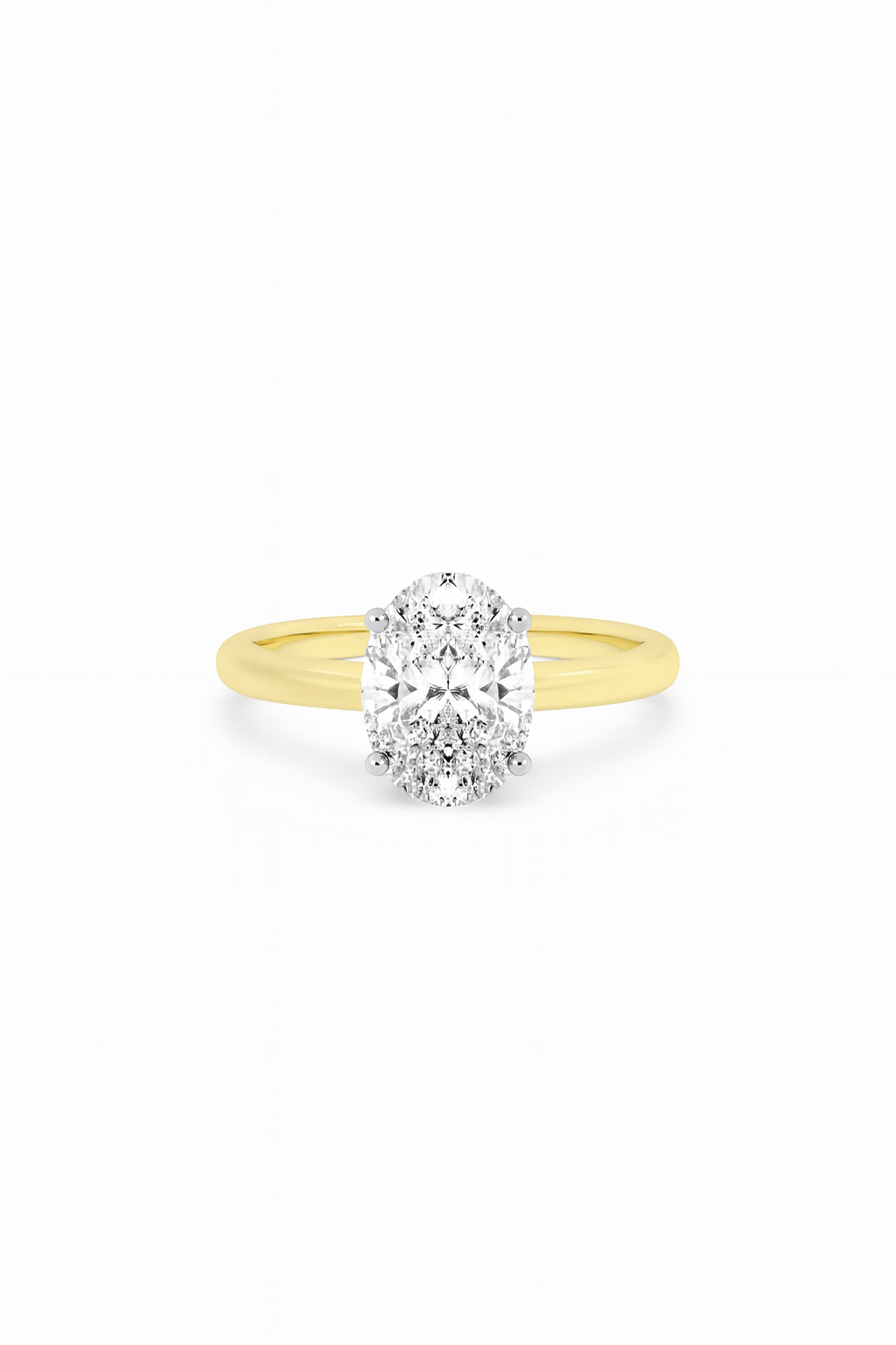 Golden Aura Oval Solitaire Ring