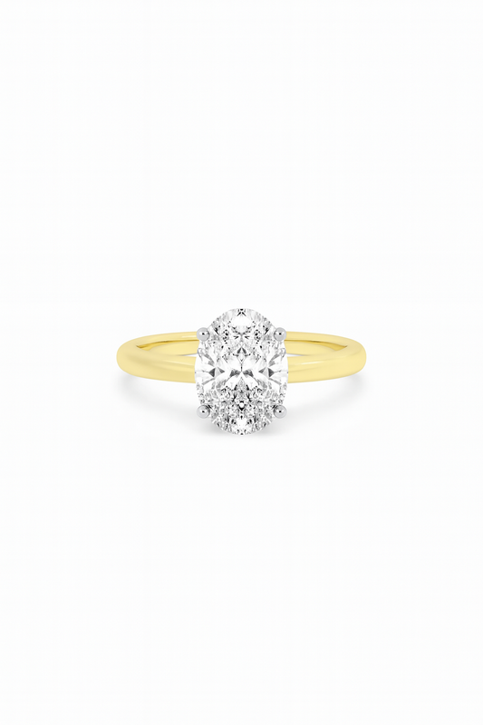 Golden Aura Oval Solitaire Ring