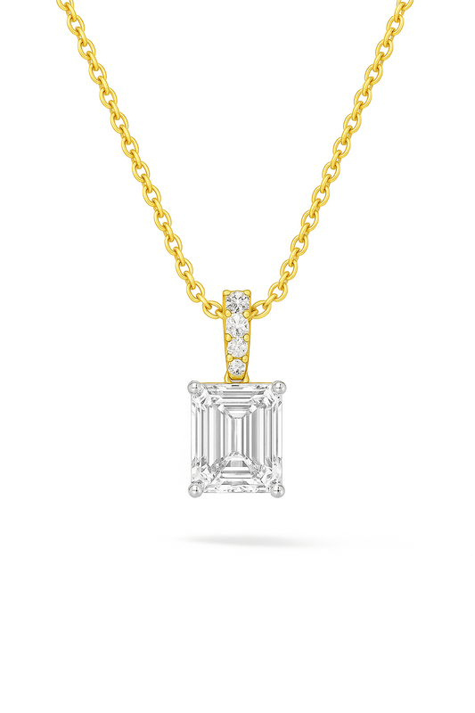 Timeless Emerald-Cut Diamond Pendant