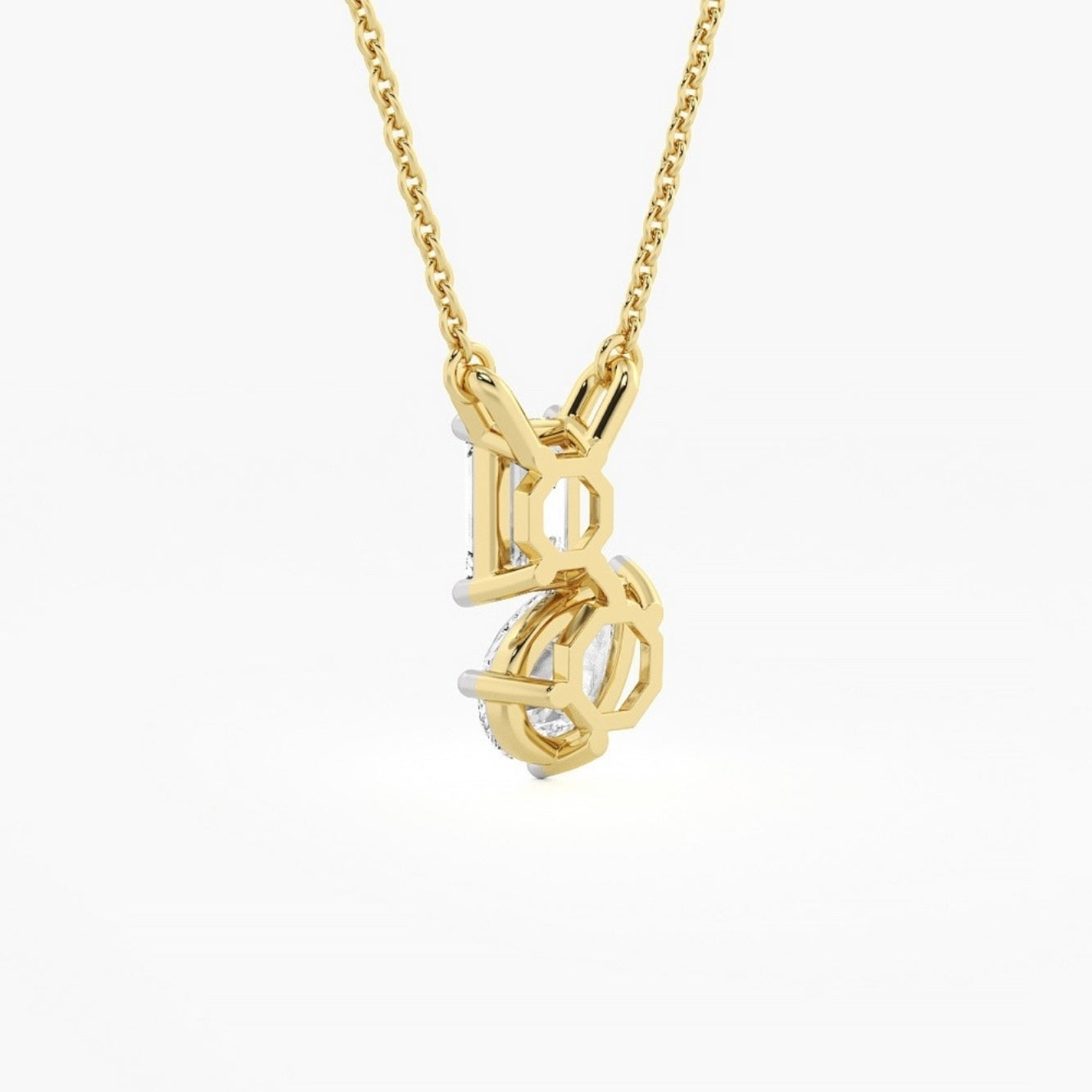 Radiant Duo Diamond Pendant