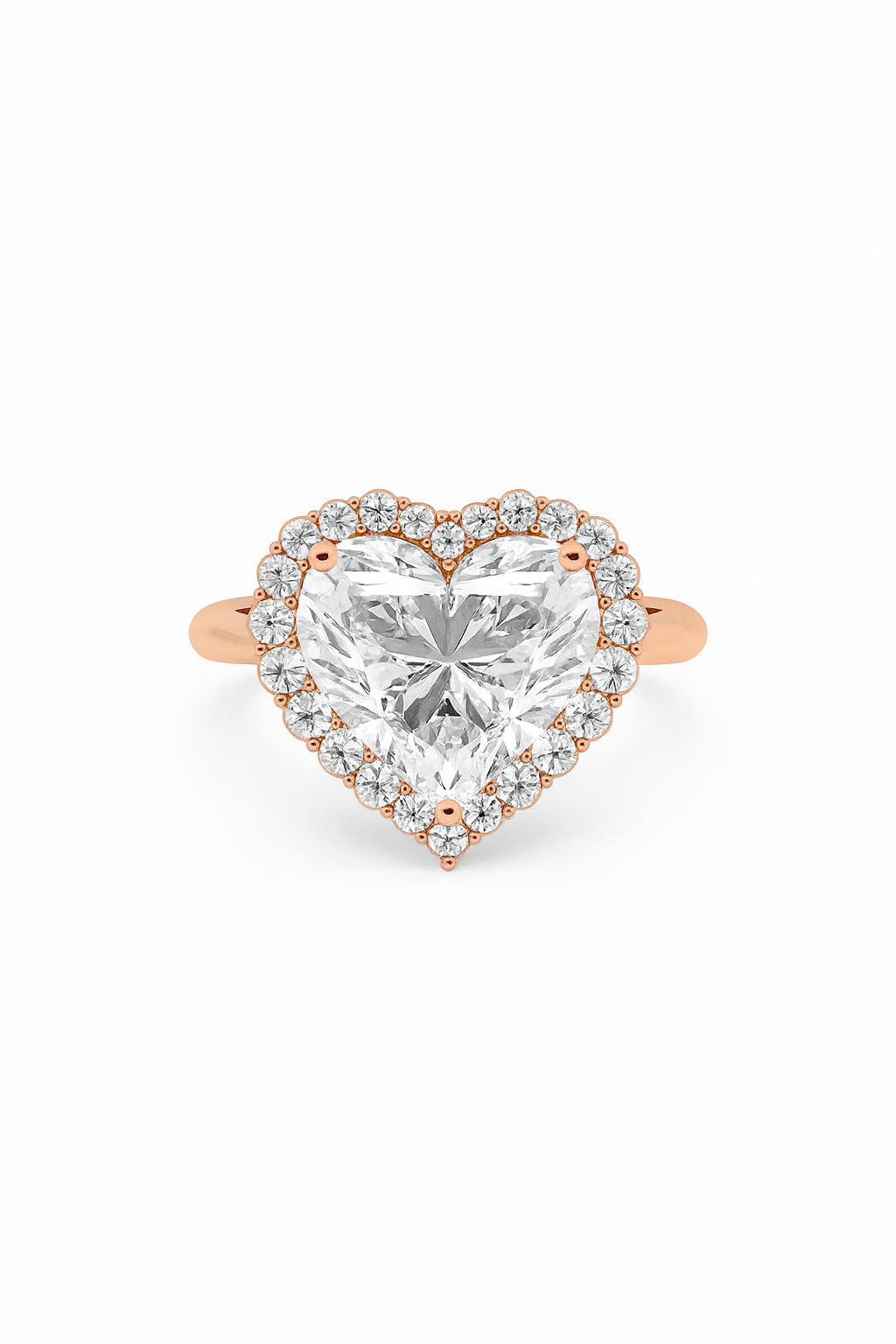 Blushing Heart Halo Ring