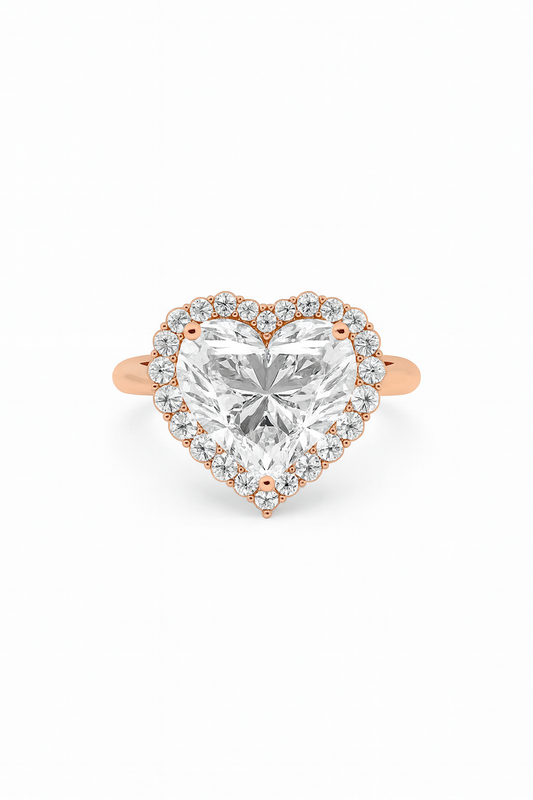 Blushing Heart Halo Ring