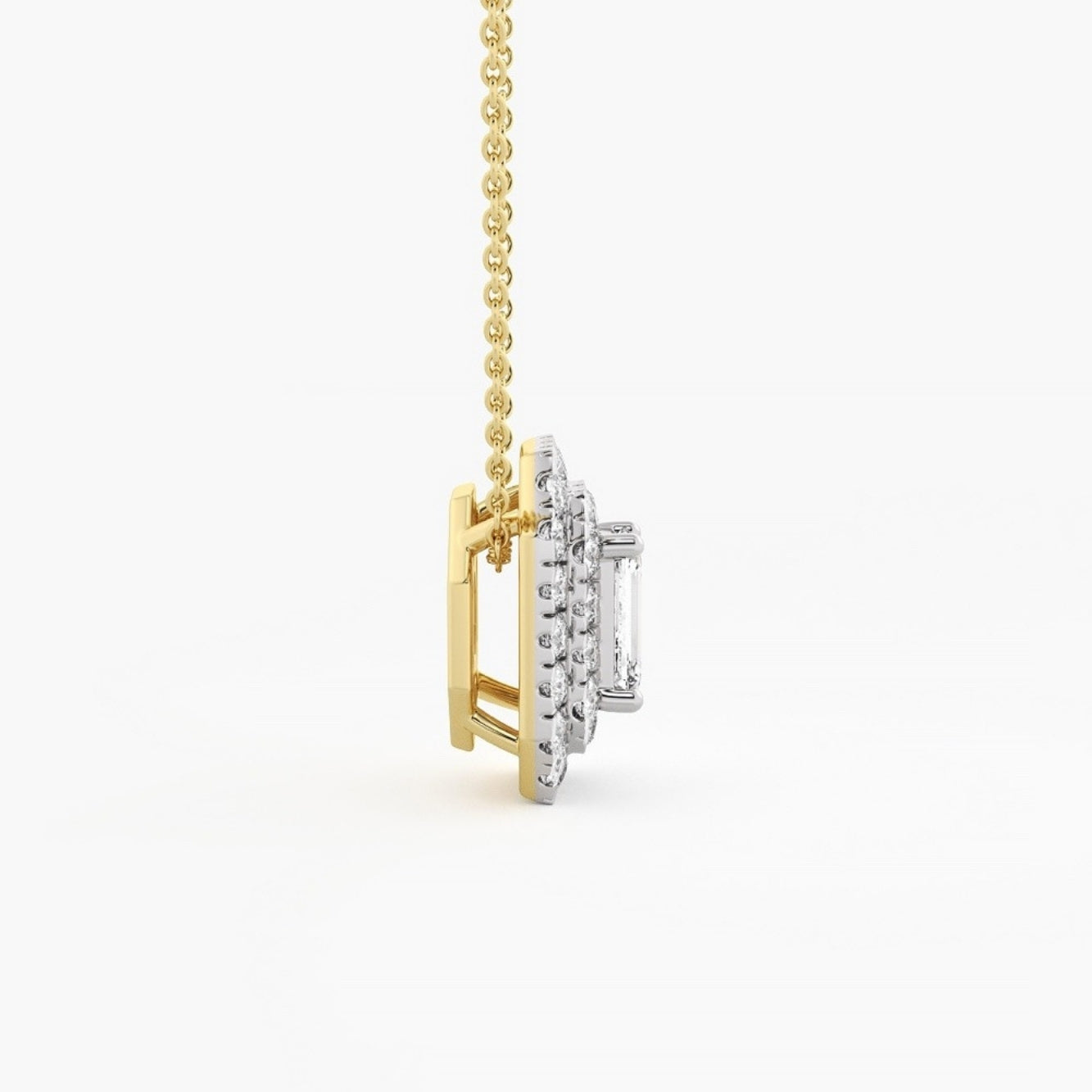 Regal Emerald-Cut Diamond Pendant