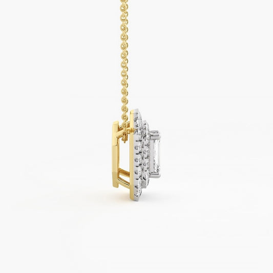 Regal Emerald-Cut Diamond Pendant