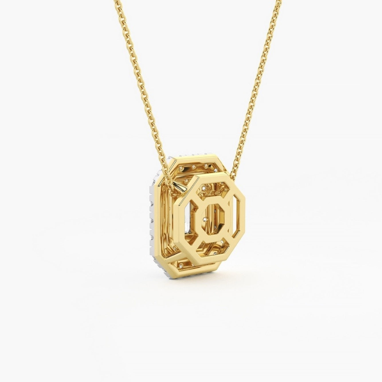 Regal Emerald-Cut Diamond Pendant