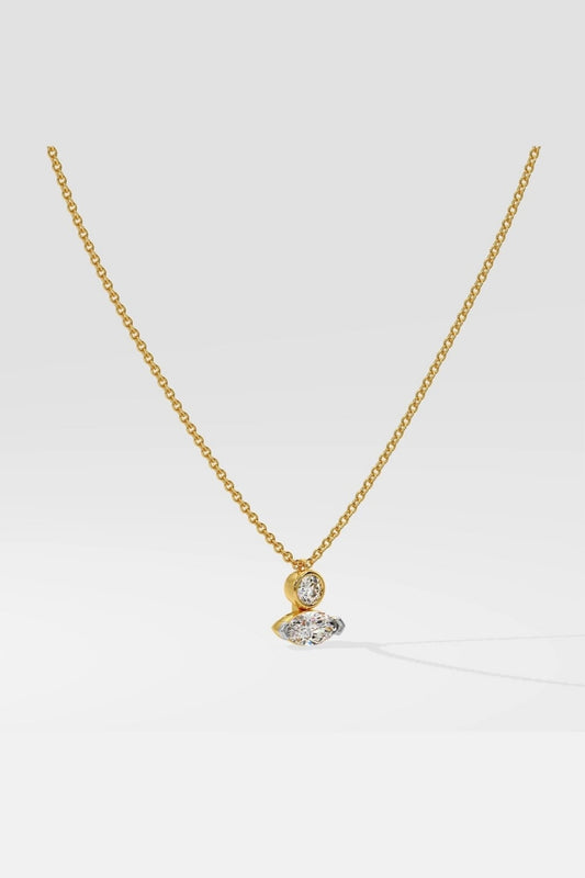 Golden Marquise Duo Diamond Pendant