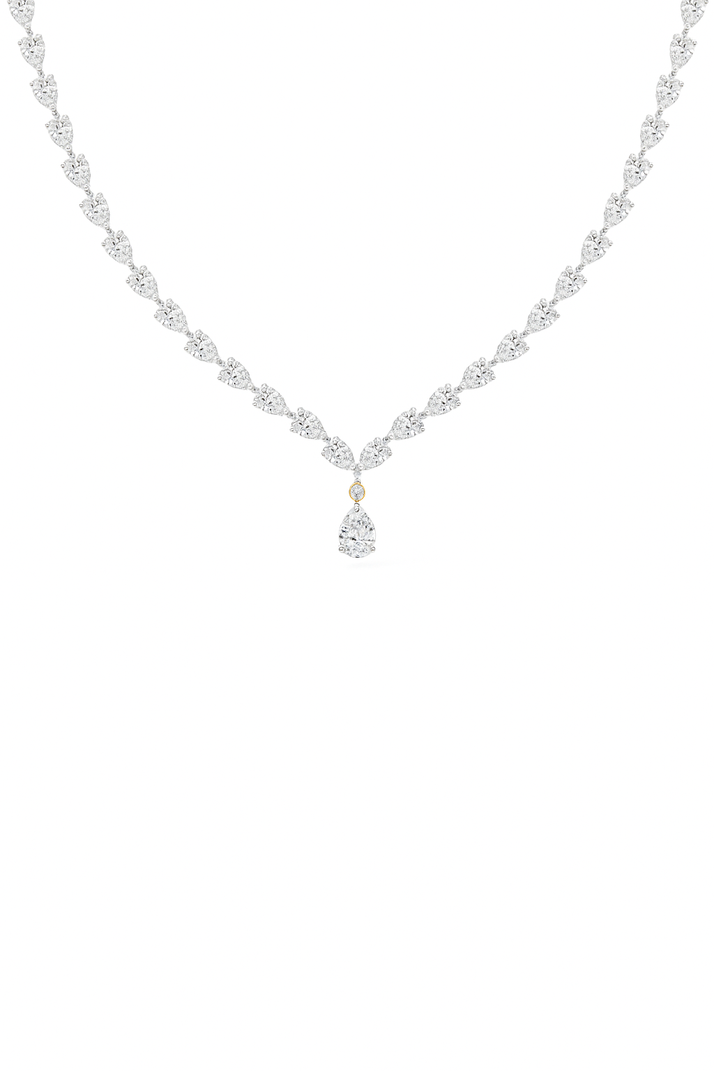 Celestial Pear Diamond Necklace