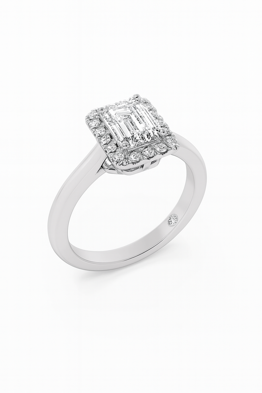 Emerald Radiance Halo Ring
