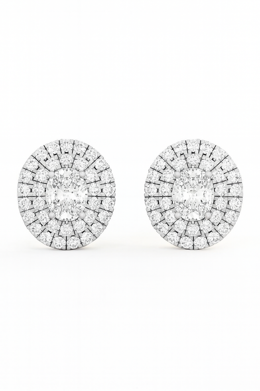 Diamond Halo Cluster Studs