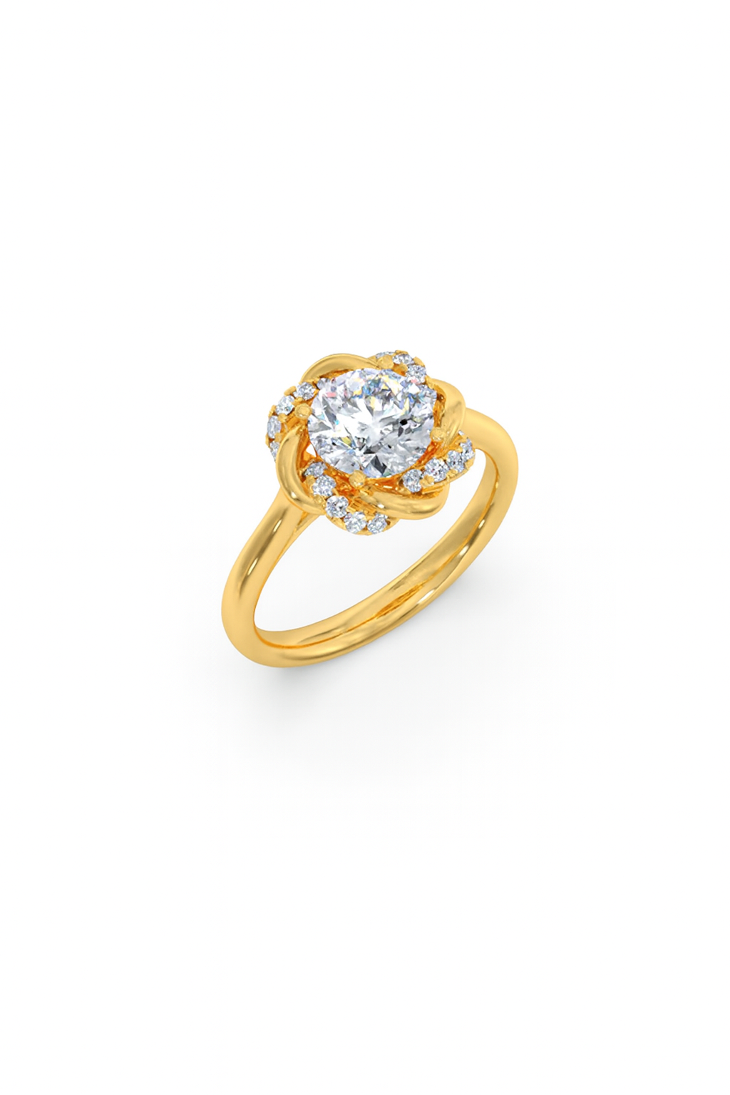Infinity Twist Diamond Blossom Ring