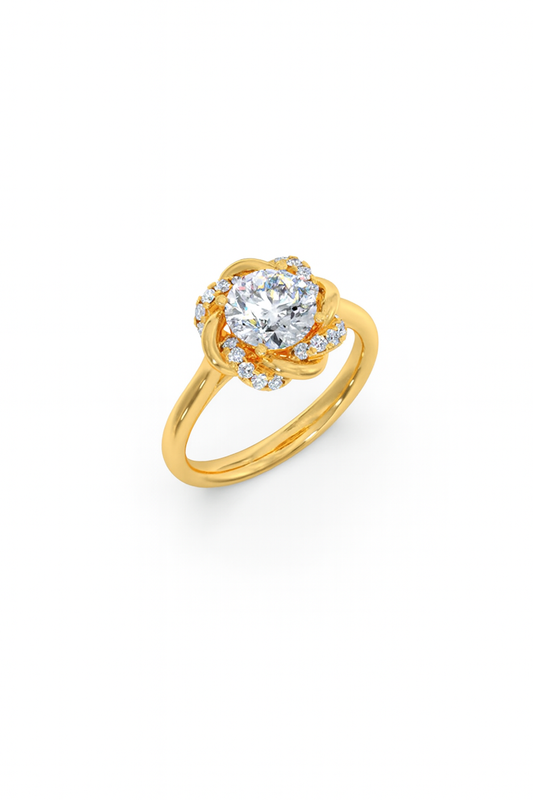 Infinity Twist Diamond Blossom Ring