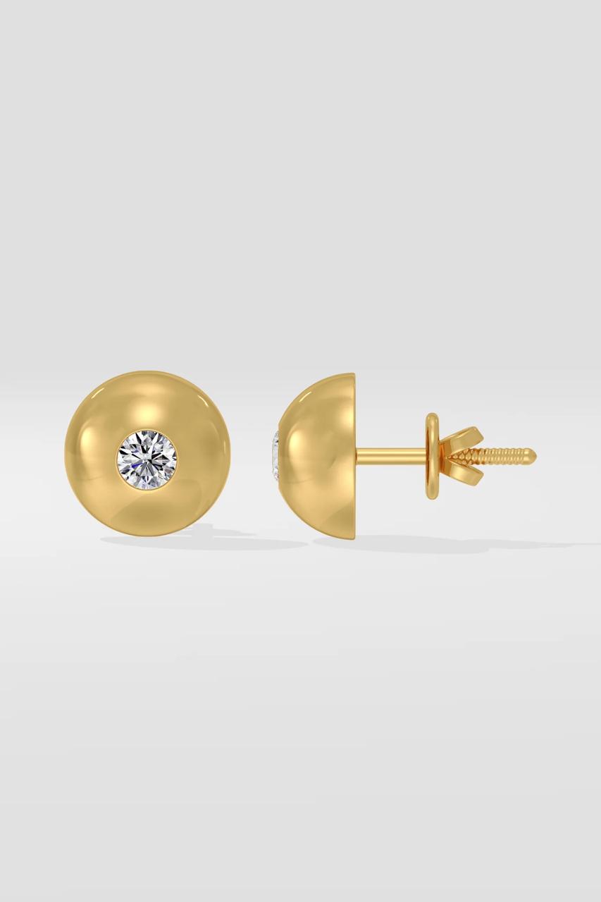 Golden Dome Diamond Studs