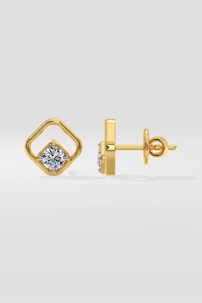 Radiant  Diamond Frame Stud