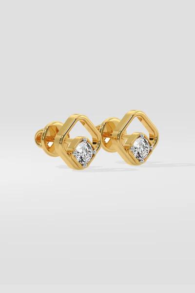 Radiant  Diamond Frame Stud