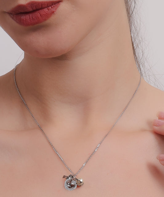 Dollar Sign Pearl Pendant Necklace