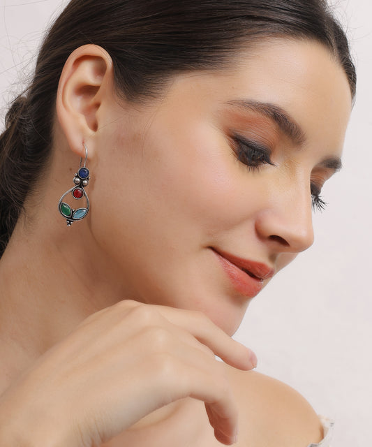 Oxidized Timeless Prism Earrings