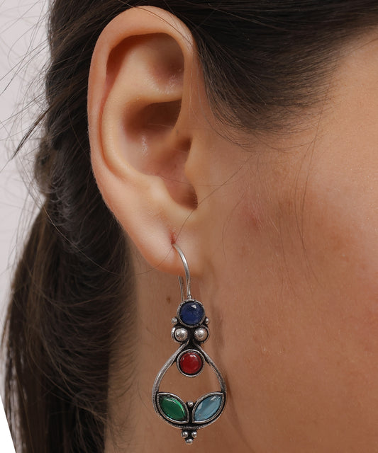 Oxidized Timeless Prism Earrings