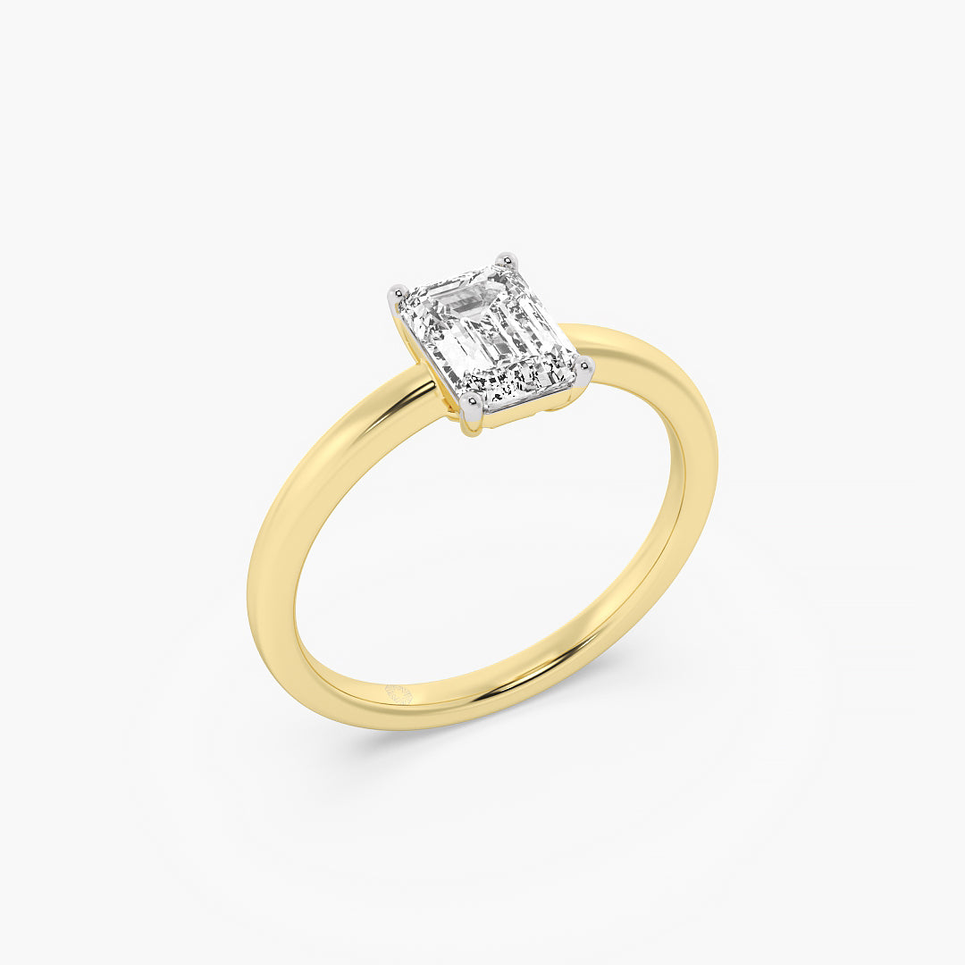 Radiant Elegance Emerald Solitaire Ring