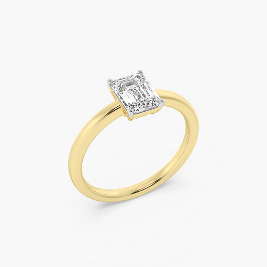 Radiant Elegance Emerald Solitaire Ring