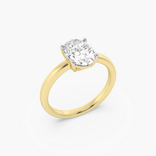 Golden Aura Oval Solitaire Ring