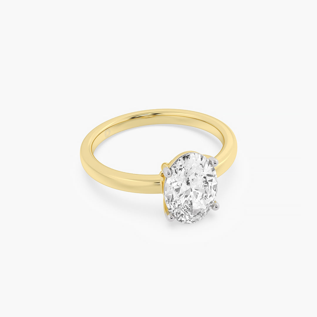 Golden Aura Oval Solitaire Ring