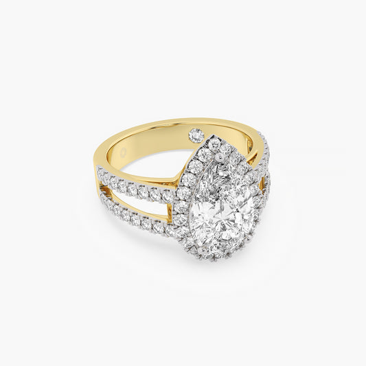 Royal Teardrop Halo Ring