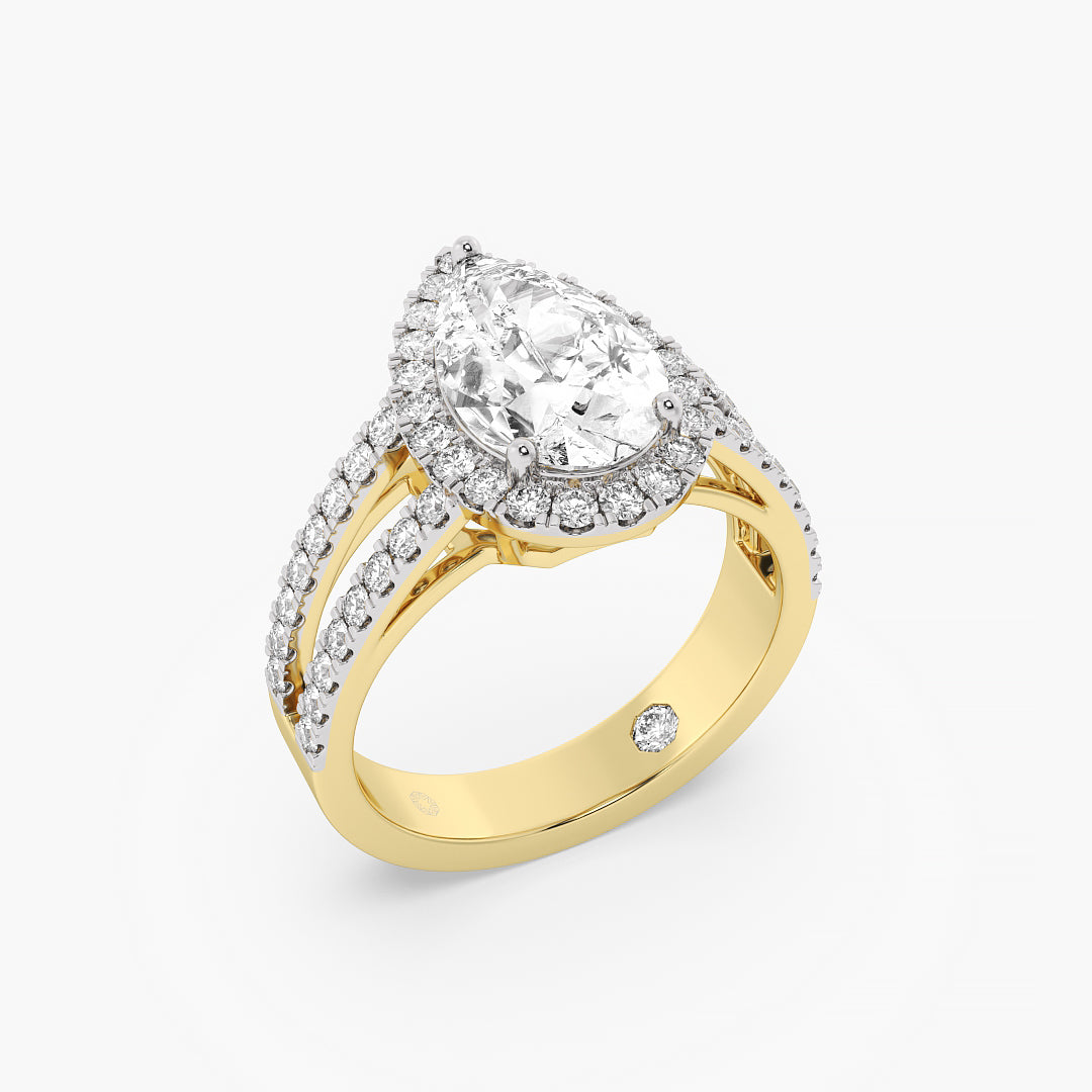 Royal Teardrop Halo Ring