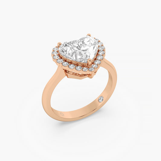 Blushing Heart Halo Ring