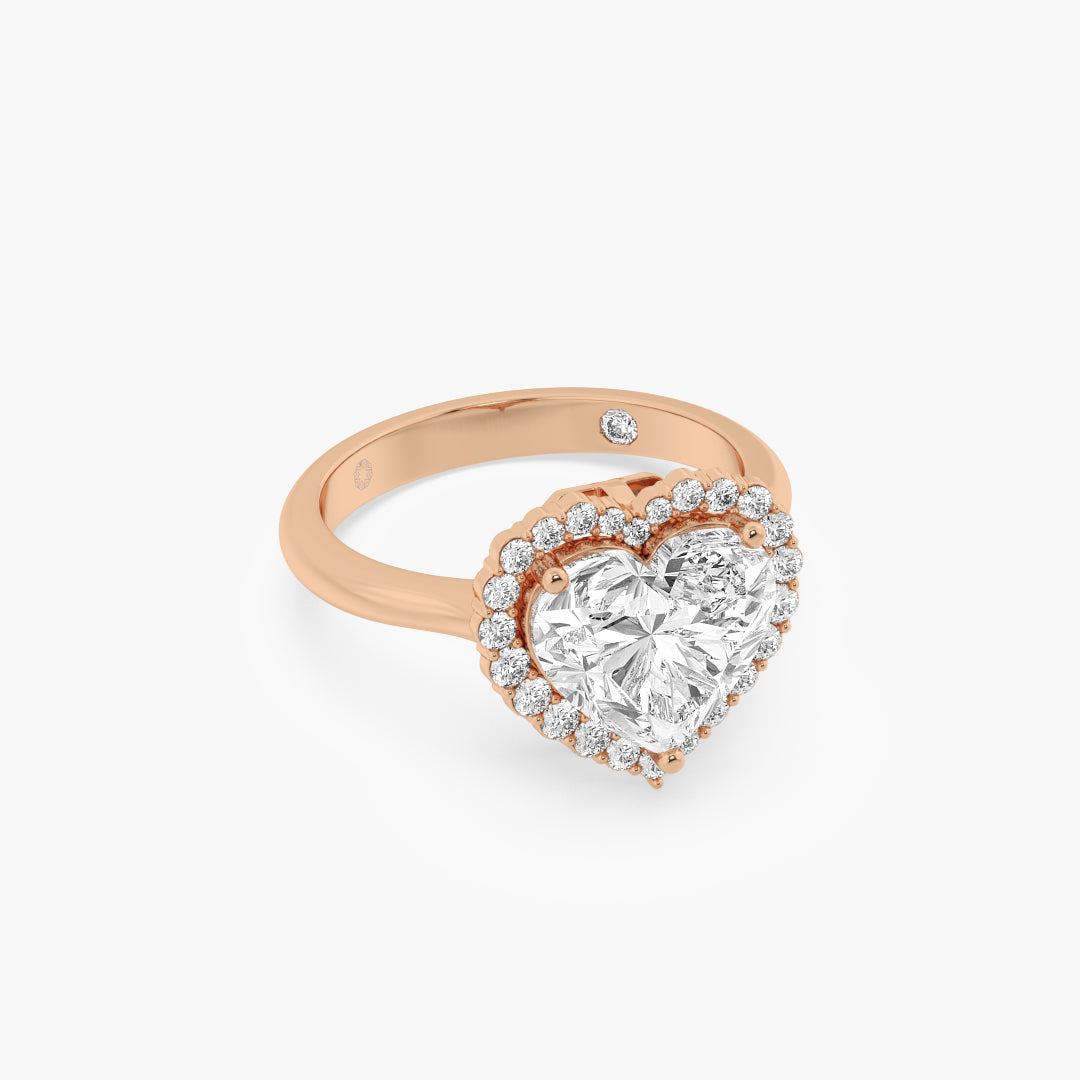 Blushing Heart Halo Ring