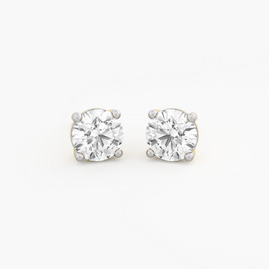 Classic Round Diamond Stud Earrings.