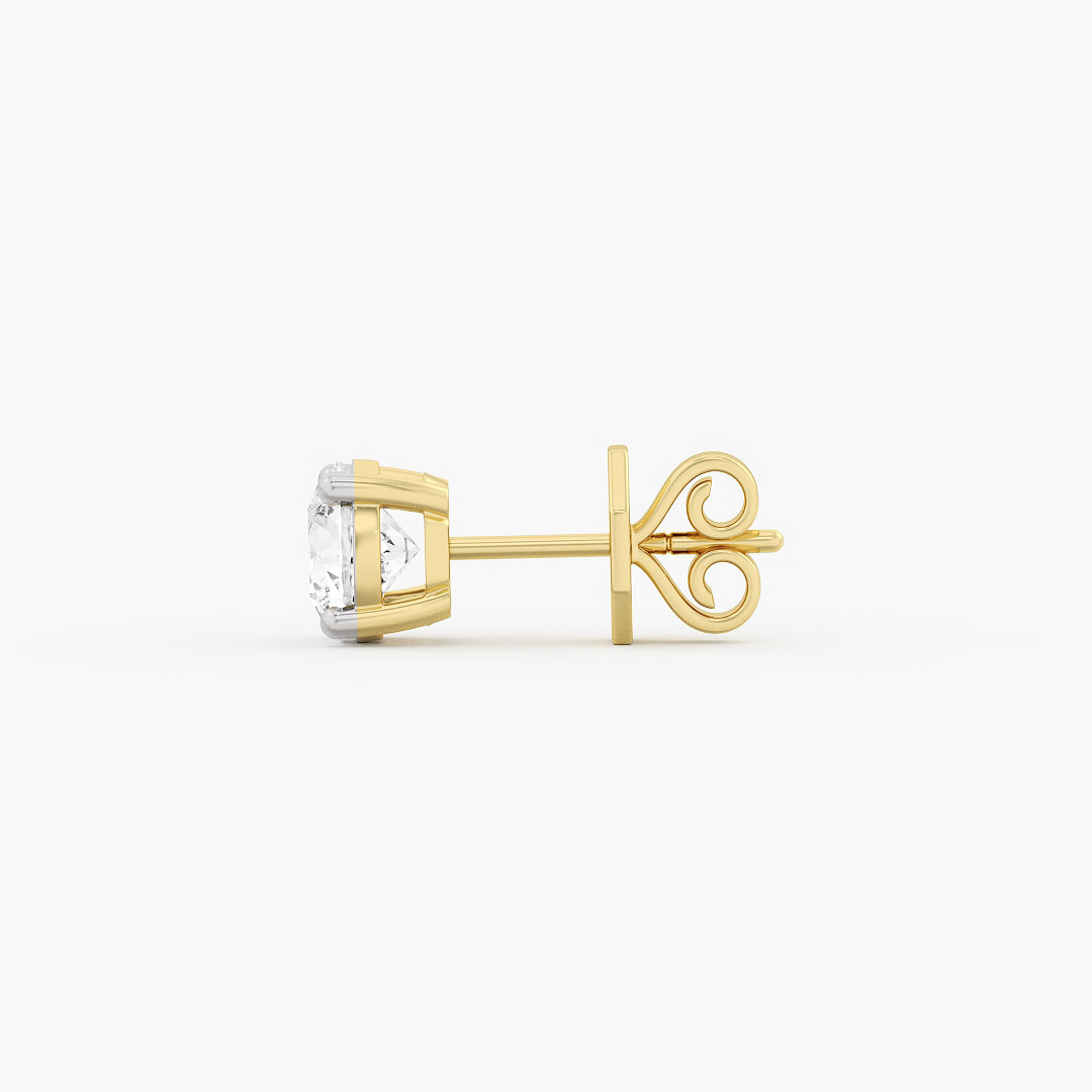 Classic Round Diamond Stud Earrings.