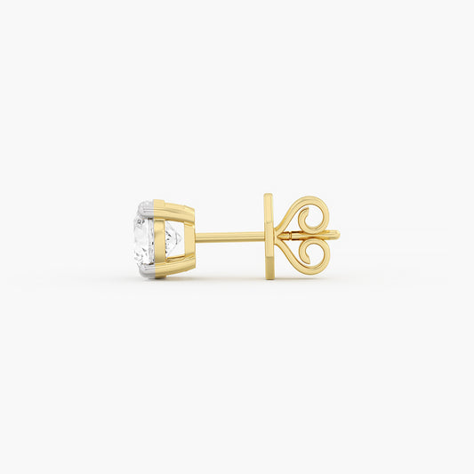 Classic Round Diamond Stud Earrings.