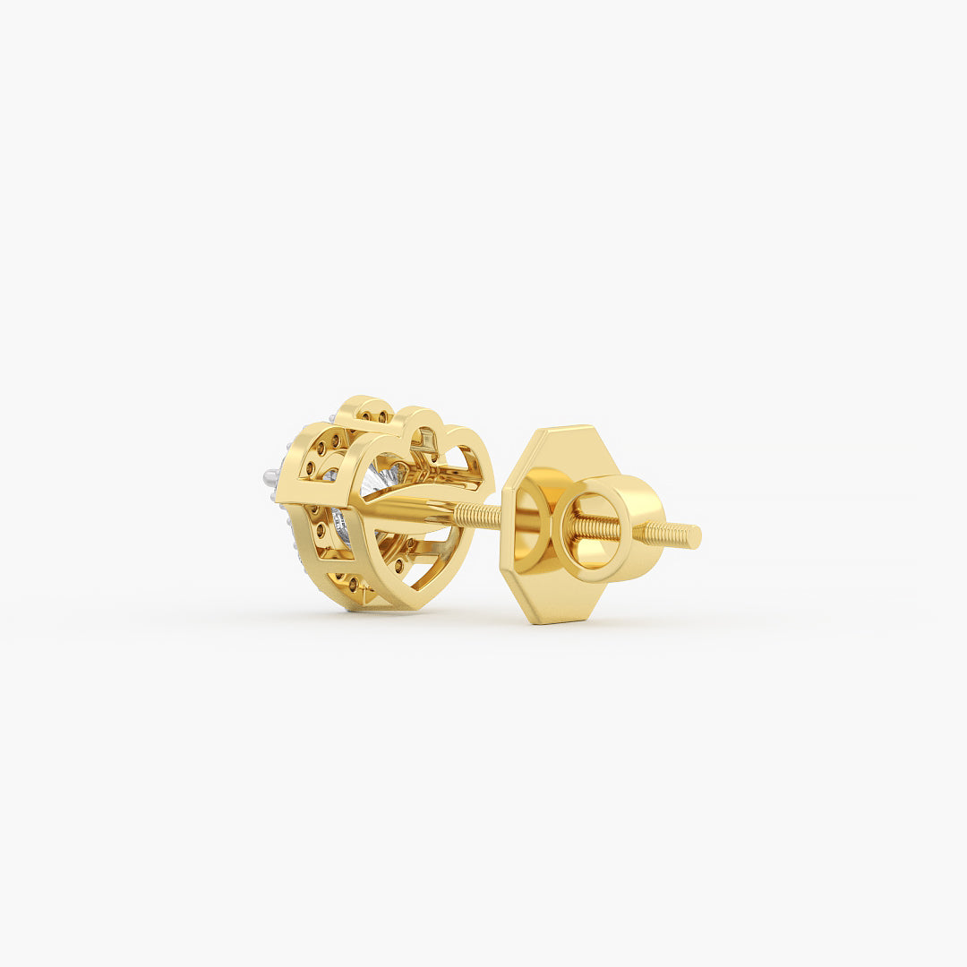 Floral Halo Diamond Stud Earrings.