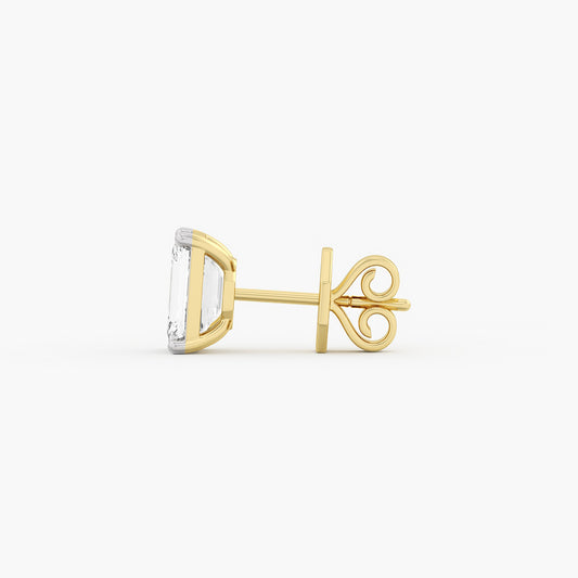 Emerald-Cut Diamond Stud Earrings.