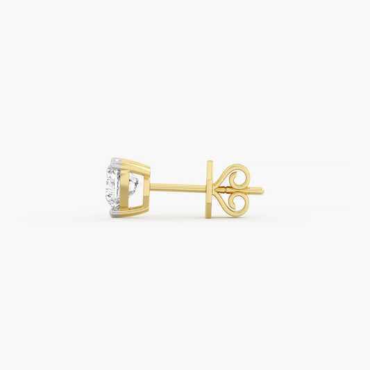 Heart-Shaped Diamond Stud Earrings