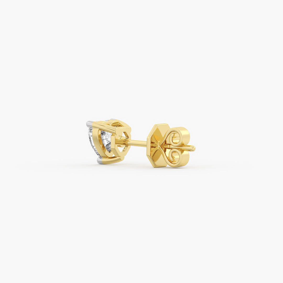 Heart-Shaped Diamond Stud Earrings