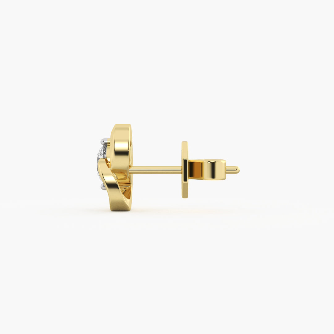 Golden Heart Diamond Studs