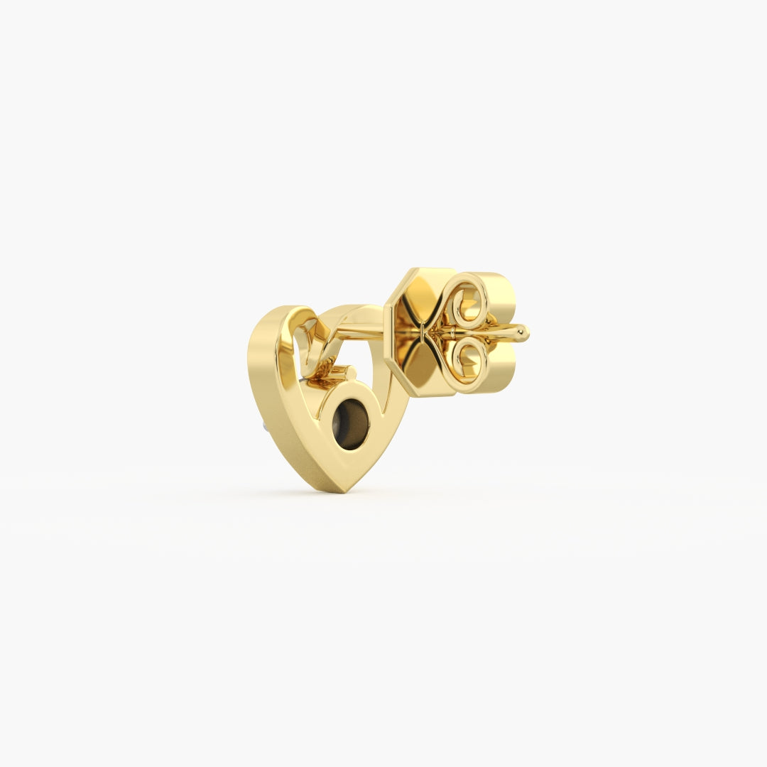 Golden Heart Diamond Studs