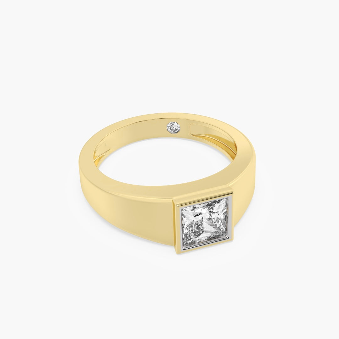 Princess Bezel-Set Gold Ring