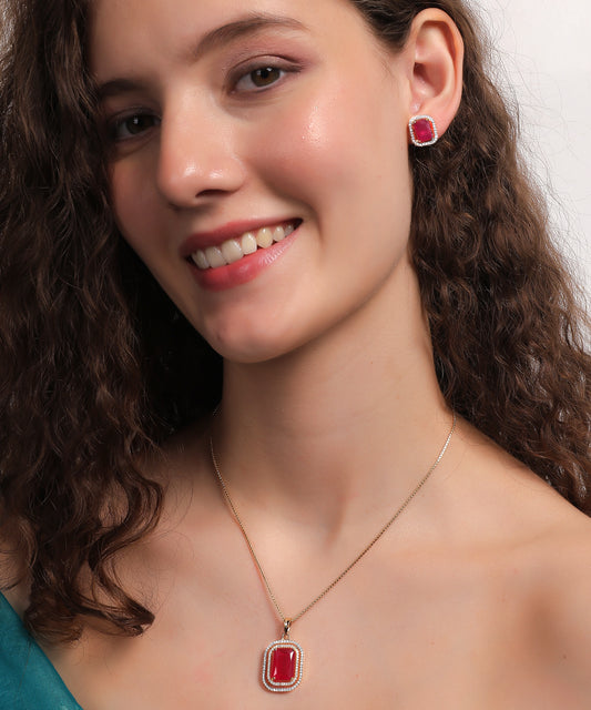 Ruby Radiance Pendant Set