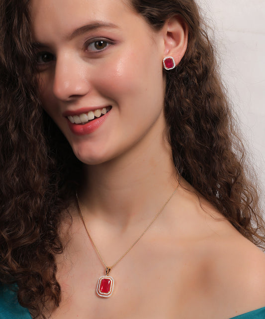 Ruby Radiance Pendant Set