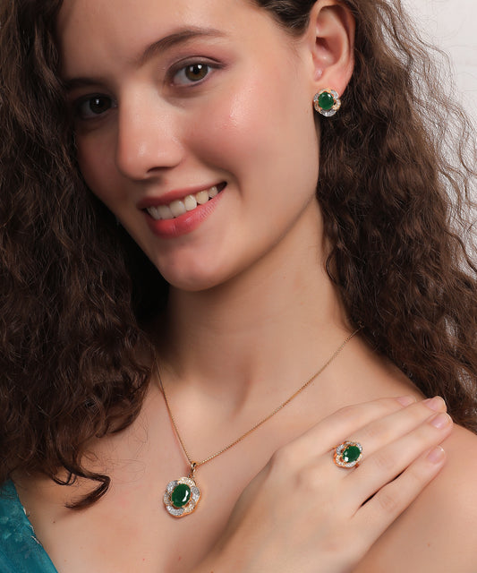Emerald Blossom Trio Set