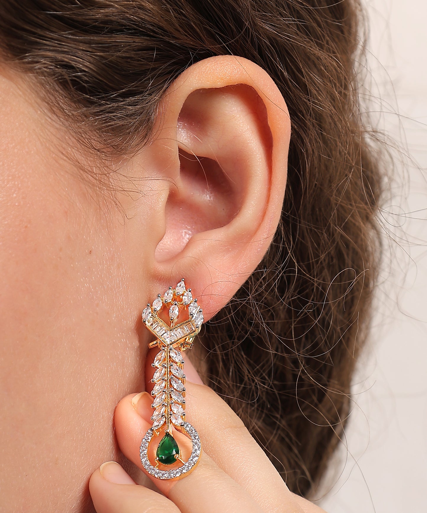 Ziva Emerald Drop Necklace Set