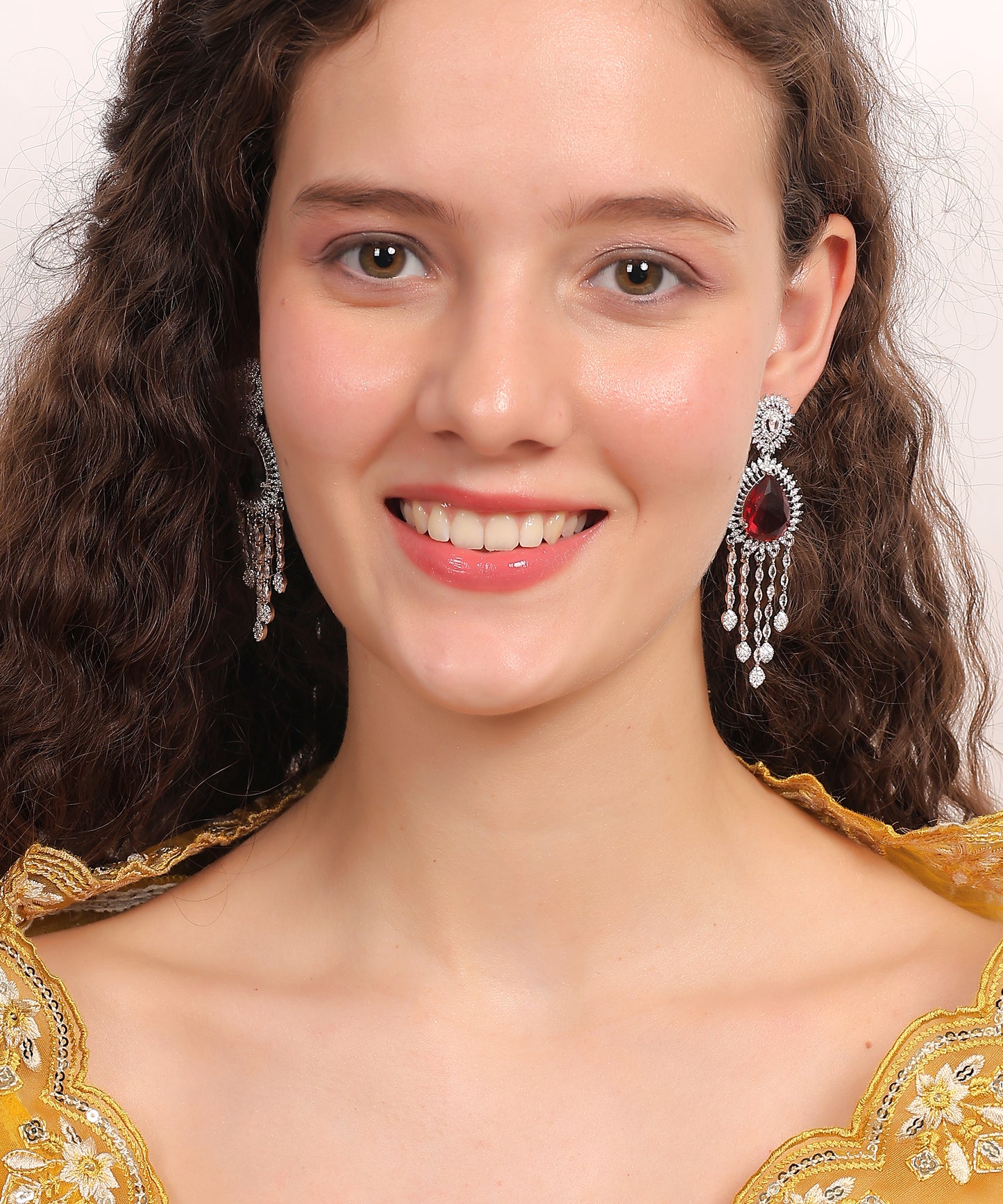 Scarlet Cascade Glamour Earrings