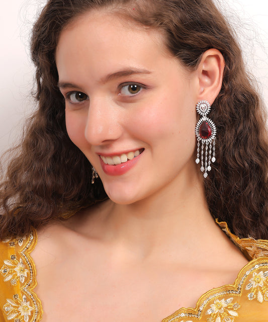 Scarlet Cascade Glamour Earrings