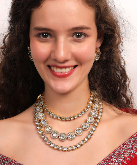 Classic Three-Layer Kundan  Set